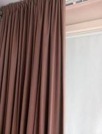 3 taupe/bruine verduisterende gordijnen 2.40H ehv geldrop, Gebruikt, 200 cm of meer, Wit, Ophalen of Verzenden