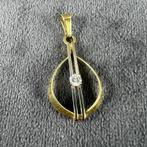 Gouden hanger | 14K* | 1,91gr | bicolor 1 brilj | 401113, Sieraden, Tassen en Uiterlijk, Kettinghangers, Ophalen of Verzenden