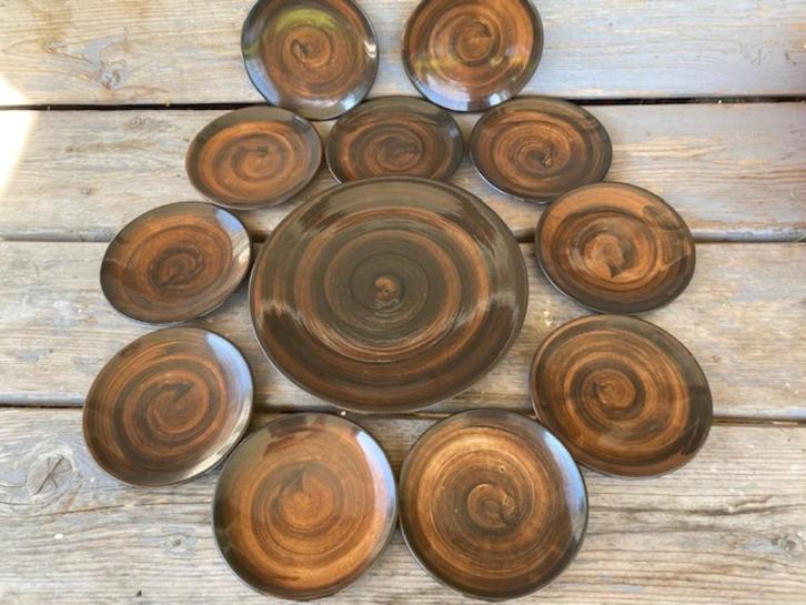 compleet gebakstel 12 delig Ambacht Volendam VINTAGE, Huis en Inrichting, Keuken | Servies, Zo goed als nieuw, Overige typen, Overige stijlen