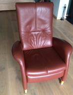 Leren relax fauteuil met beensteun., Huis en Inrichting, Fauteuils, Ophalen, Zo goed als nieuw, 75 tot 100 cm, 50 tot 75 cm