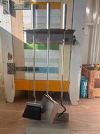Strakke Zack Haardset RVS/ glas 3-delig, Ophalen, Zo goed als nieuw, Inbouwhaard, Houthaard