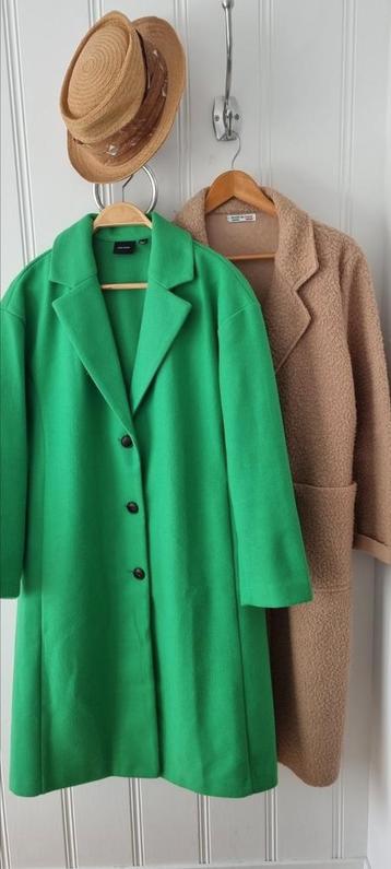2 stuks ! KOOPJE maat L felgroen vero moda beige jas 40 42  beschikbaar voor biedingen
