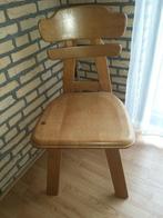 Zware eikenhouten stoel, met verstelbare rugleuning,, Antiek en Kunst, Antiek | Meubels | Stoelen en Banken, Ophalen