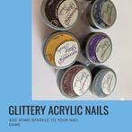 Nagel Glitters - Acryl potjes 3cm 12 stuks set -Astonishing, Nieuw, Toebehoren, Ophalen of Verzenden, Handen en Nagels