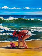 “Kind op strand” acryl op canvas, Ophalen of Verzenden