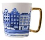 Nieuw, Heinen Delfts Blauw, Mok Huisjes goud, Huis en Inrichting, Keuken | Servies, Heinen Delfts blauw, Nieuw, Ophalen of Verzenden