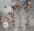 2  schemerlamp en 3 hanglampen messing/ koper, Huis en Inrichting, Lampen | Kroonluchters, Ophalen of Verzenden, Zo goed als nieuw