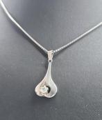 Mooie zilveren (835) hanger ZIRKONIA+ zilveren (835) ketting, Ophalen, Met edelsteen, Zo goed als nieuw, Zilver
