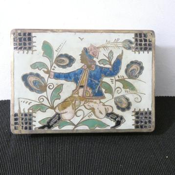 messing - koper doosje met emaille [612] beschikbaar voor biedingen