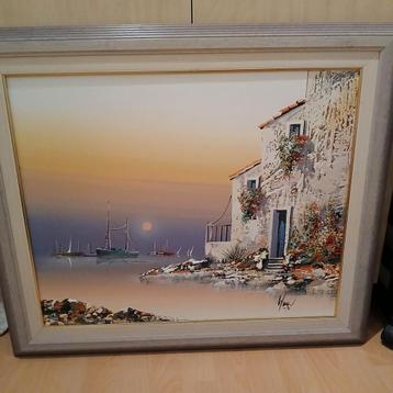 Schilderij San Tropez - Zeegezicht beschikbaar voor biedingen