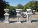 Unieke & sierlijke italiaanse betonnen bloempotten & zuilen, Tuin en Terras, Bloempotten, Ophalen, 40 cm of meer, Rond, Nieuw