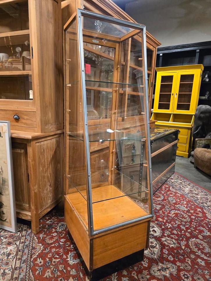 Jaren '30 bakkersvitrine | vitrinekast | Y.Minks Leeuwarden, Huis en Inrichting, Kasten | Vitrinekasten, Gebruikt, 150 tot 200 cm