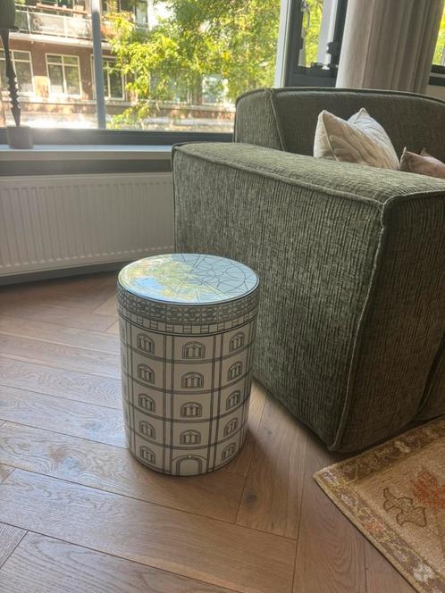 Keramische kruk / bijzettafel, Huis en Inrichting, Tafels | Bijzettafels, Rond, 45 tot 60 cm, Minder dan 55 cm, Hout, Ophalen