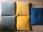 Te koop: Set sierkussens., Huis en Inrichting, Woonaccessoires | Kussens, Ophalen of Verzenden, Zo goed als nieuw, Groen, Vierkant