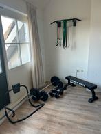 Halterstangen met gewichten en attributen, Sport en Fitness, Ophalen, Gebruikt, Overige typen, Armen