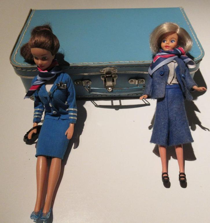 Barbie Vintage koffertje met 2 KLM poppen, Verzamelen, Poppen, Gebruikt, Pop, Ophalen