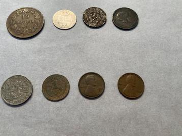 8 oude munten diverse landen beschikbaar voor biedingen