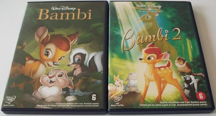 Dvd *** BAMBI *** Walt Disney Deel 1 + 2, Cd's en Dvd's, Dvd's | Tekenfilms en Animatie, Zo goed als nieuw, Tekenfilm, Vanaf 6 jaar