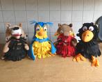 Fabeltjeskrant handpoppen knuffels pluche 3x wolf raaf bever, Ophalen of Verzenden, Gebruikt, Tv, Actiefiguur of Pop