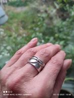 Vintage 925 Zilveren Ring met Motief - Duimring, Sieraden, Tassen en Uiterlijk, Ringen, 18 tot 19, Gebruikt, Ophalen of Verzenden