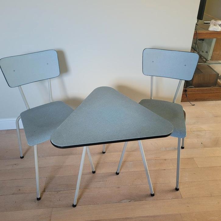 Vintage slaapkamerset, Huis en Inrichting, Stoelen, Zo goed als nieuw, Twee, Blauw, Ophalen