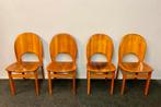 Glostrup teak Deense spoonback chairs jaren 70 Danish design, Ophalen, Zo goed als nieuw, Vier, Denemarken design jaren 60/70/80 retro Denmark vintage chairs
