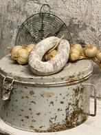 Brocante oud sleets blik met sluiting, Ophalen of Verzenden