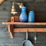 Frans brocante vintage landelijk houten wandregaal, schap, Gebruikt, Vintage, Ophalen of Verzenden, Nvt