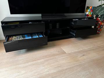 TV kast zwart (LxHxD) 160x53x40cm met 4 laden en open vak