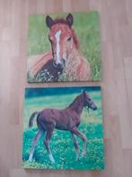 Canvas paarden 5050cm, Ophalen, 50 tot 75 cm, Zo goed als nieuw, Schilderij