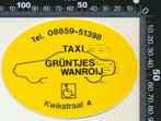 Sticker: Taxi Gruntjes - Wanroij, Ophalen of Verzenden