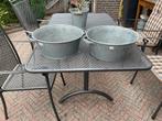 2 grote ronde zinken bakken, Ophalen, Zo goed als nieuw, Rond, Minder dan 60 cm