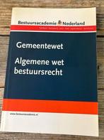 Gemeentewet Algemene wet bestuursrecht, Ophalen of Verzenden, Zo goed als nieuw, Overige wetenschappen
