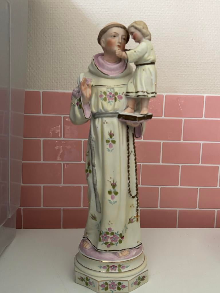 Antiek Sint Antonius van Padua beeld met kindje Jezus, Ophalen