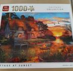 Cottage at Sunset.. King puzzel 1000 stks, Ophalen of Verzenden, 500 t/m 1500 stukjes, Zo goed als nieuw, Legpuzzel