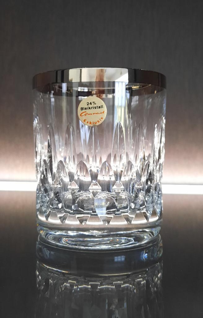 KERST VINTAGE 24% LOODKRISTAL WHISKY GLAZEN, CONRAD EXKLUSIV, Antiek en Kunst, Antiek | Glas en Kristal, Ophalen of Verzenden