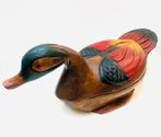 Prachtige houten eend, Spaans, handgemaakt trinket box, Antiek en Kunst, Ophalen of Verzenden