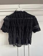 Crop top zwart met gaas, Kleding | Dames, Ophalen of Verzenden, Zo goed als nieuw
