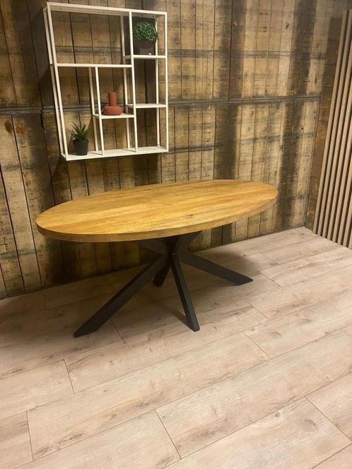 Robuuste ovale eetkamertafel Carel nu €349! 5 maten OP IS OP, Huis en Inrichting, Tafels | Eettafels, Nieuw, 50 tot 100 cm, 200 cm of meer