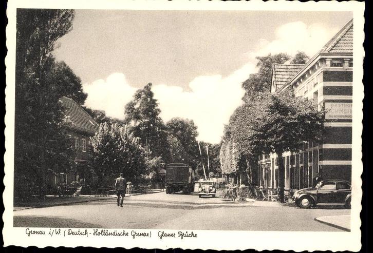 Glanerbrug - Gronau (Ov.), Grensovergang, Verzamelen, Ansichtkaarten | Nederland, Ongelopen, Overijssel, 1940 tot 1960, Verzenden