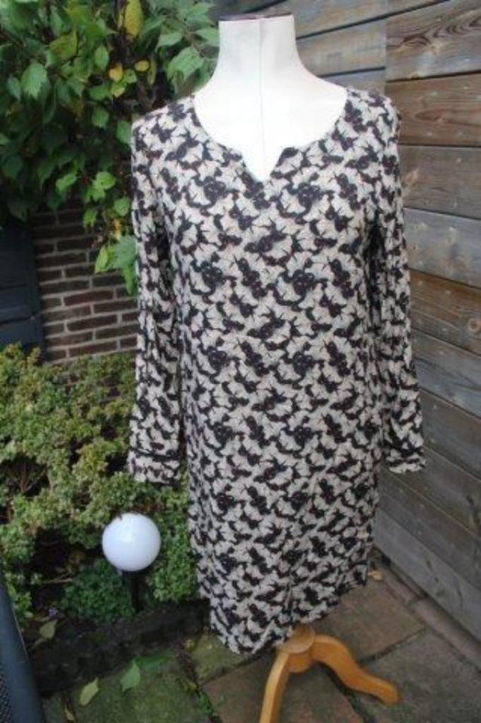 Jurk bruin/ rood L.O.E.S. ( de makers van studio Anneloes) S, Kleding | Dames, Jurken, Zo goed als nieuw, Maat 36 (S), Rood, Ophalen of Verzenden