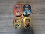 Grote pokemon tins met 100 verschillende kaarten, Ophalen of Verzenden, Zo goed als nieuw, Meerdere kaarten