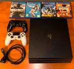 Playstation 4 Pro + 2 Controllers + 4 Games, Spelcomputers en Games, Met 2 controllers, Ophalen of Verzenden, 1 TB, Pro