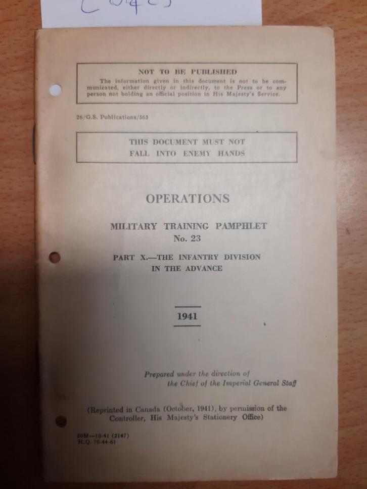 Militairy Training – Infantery division (Canada 1941), Verzamelen, Militaria | Tweede Wereldoorlog, Landmacht, Embleem of Badge