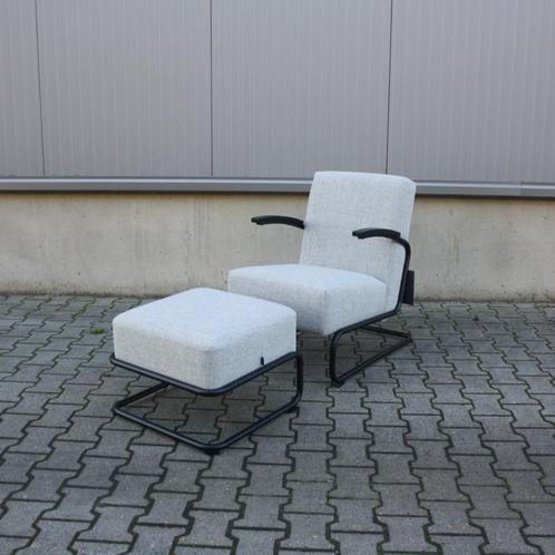 Nieuwe Gispen 405LA met voetenbank GT443 Mat zwart frame., Huis en Inrichting, Fauteuils, Nieuw, Metaal, Stof, 50 tot 75 cm, Minder dan 75 cm