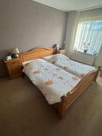 Massief eiken slaapkamer set: bed, kast, nachtkastjes, Huis en Inrichting, Slaapkamer | Complete slaapkamers, Ophalen, Gebruikt