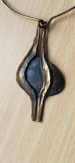 Vintage koperen choker met modernistische hanger, Overige materialen, Gebruikt, Overige voorstellingen, Ophalen of Verzenden