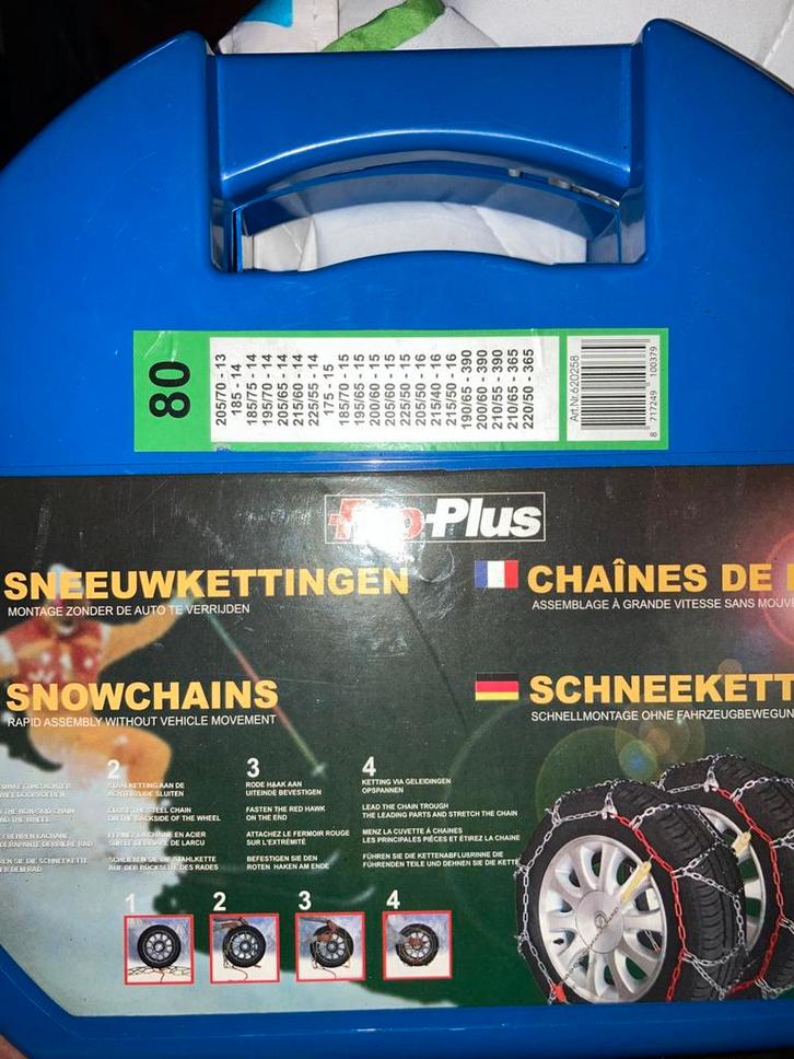Sneeuwkettingen pro plus. Groep 80, Auto diversen, Sneeuwkettingen, Zo goed als nieuw, Ophalen