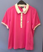 Golfino knal roze polo shirt met wit en knoopjes 44-46 44647