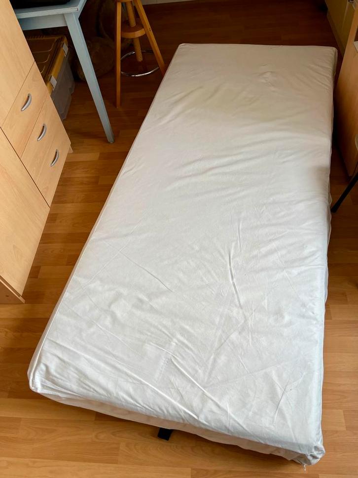 Compleet IKEA eenpersoonsbed MALM met lades, Huis en Inrichting, Slaapkamer | Bedden, Gebruikt, Eenpersoons, 90 cm, 200 cm, Hout